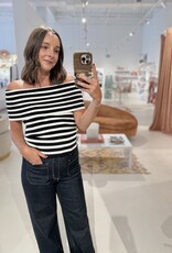 Bluivy Striped Off The Shoulder Top