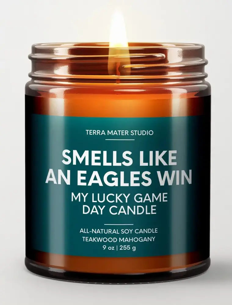 Terra Mater Studio LLC Smells Like an Eagles Win Game Day Candle 16oz.