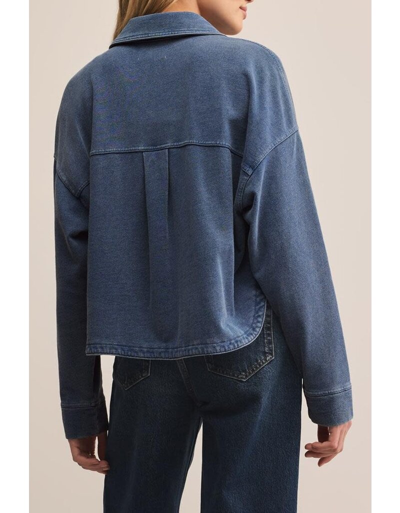 Z Supply All Day Cropped Knit Denim Jacket