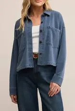 Z Supply All Day Cropped Knit Denim Jacket