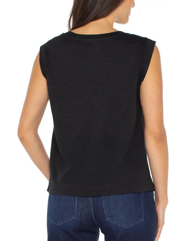 Liverpool Sleeveless Woven To Knit Top