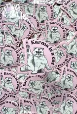 gees jewelry Karma Is a Cat Sticker