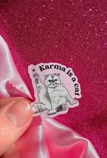 gees jewelry Karma Is a Cat Sticker