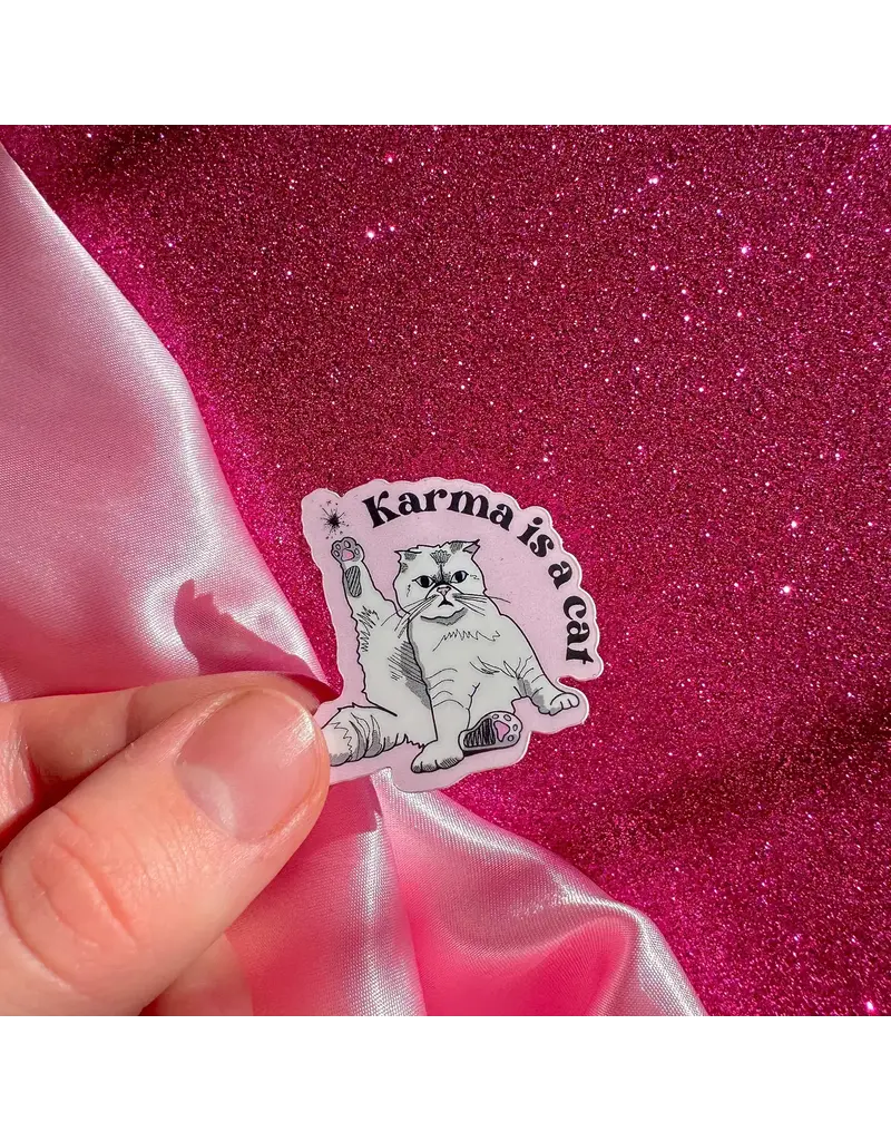 gees jewelry Karma Is a Cat Sticker