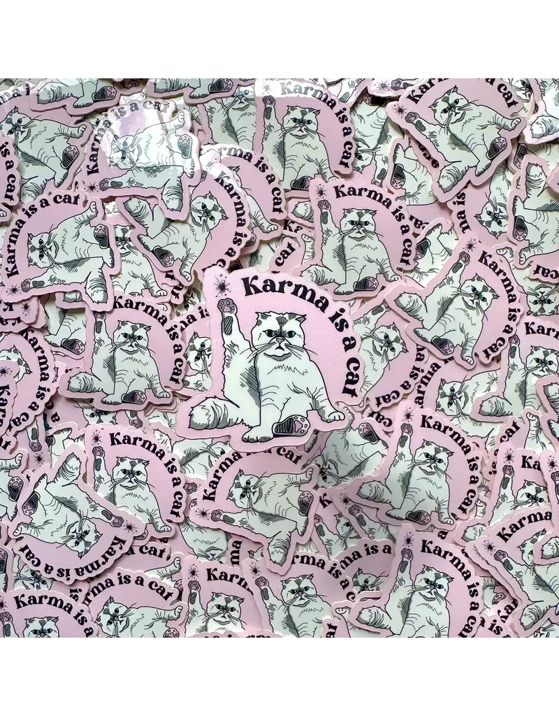 gees jewelry Karma Is a Cat Sticker