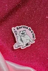 gees jewelry Karma Is a Cat Sticker