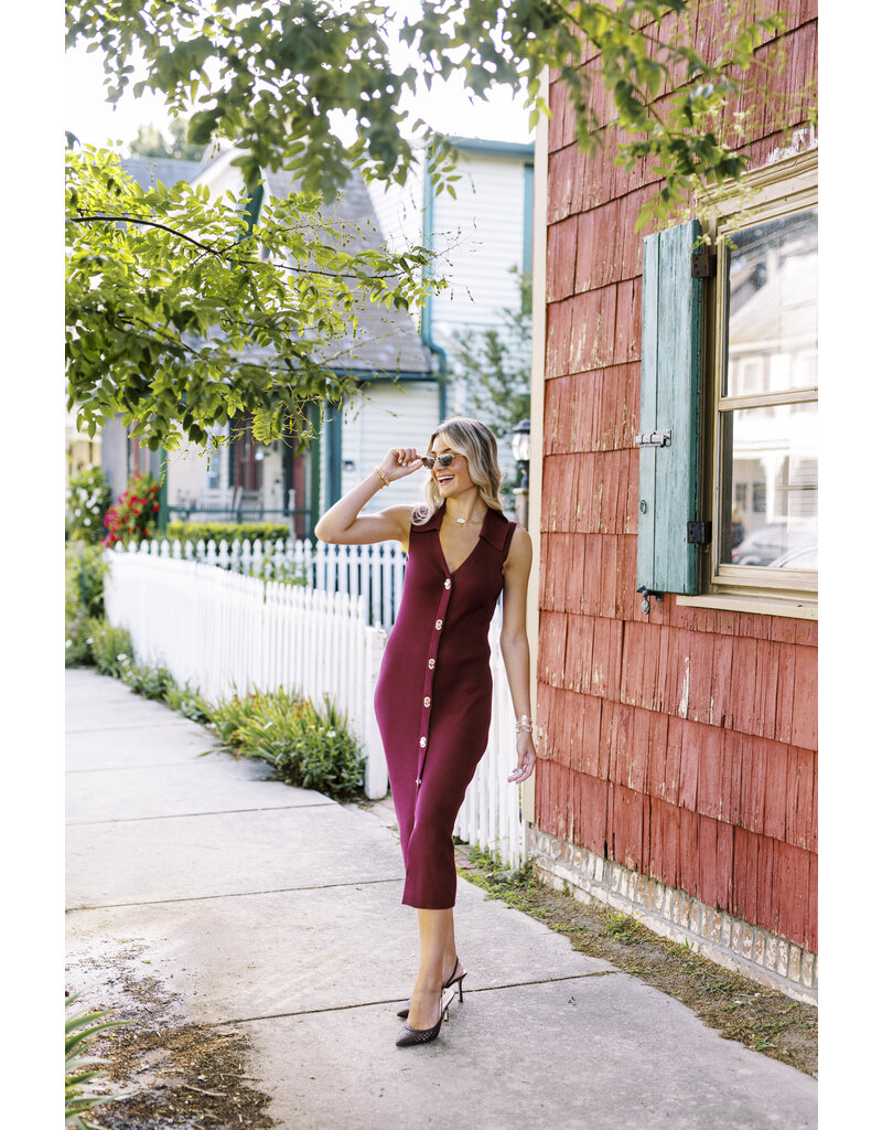 Skies are Blue Button Down Midi Dress