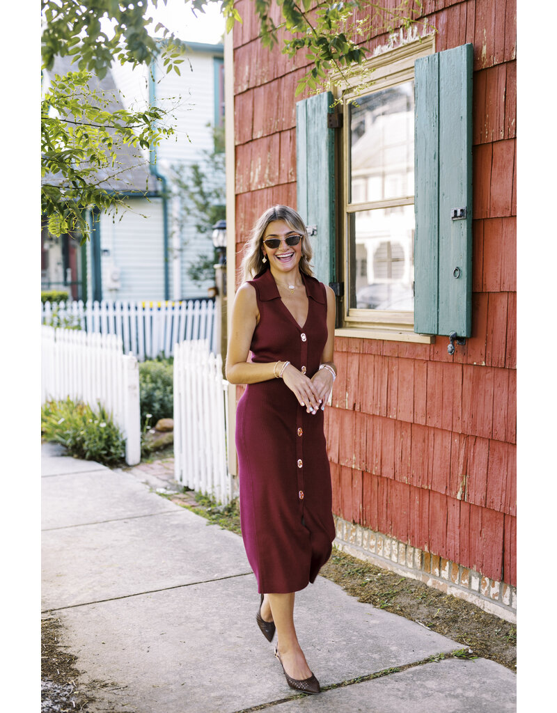 Skies are Blue Button Down Midi Dress