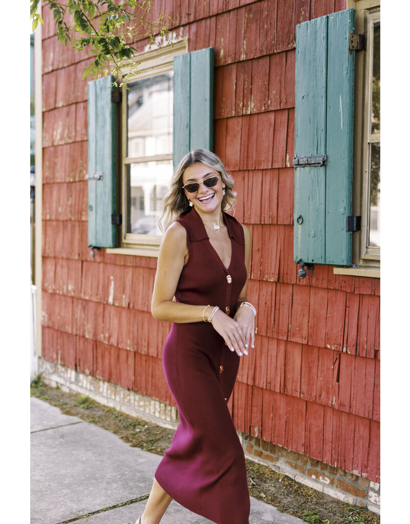 Skies are Blue Button Down Midi Dress