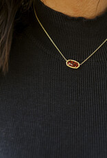 Kendra Scott Elisa Necklace Gold Clear Berry Kendra Scott Elisa Necklace Gold Clear Berry