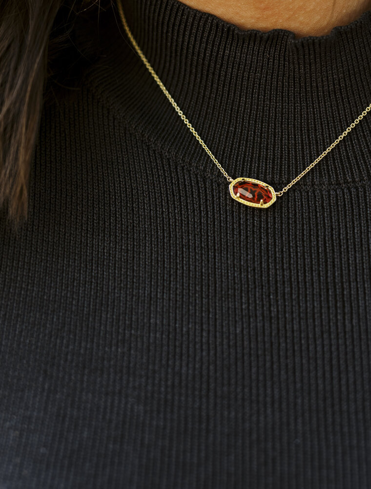 Kendra Scott Elisa Necklace Gold Clear Berry
