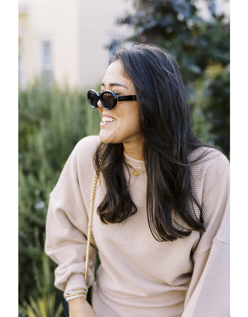 Z Supply Dayglow Polished Black- Brown Polarized Sunglasses