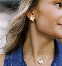 Kendra Scott Haley Bow Stud Earring Gold Ivory MOP