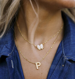 Kendra Scott Haley Bow Pendant Necklace Gold Ivory MOP