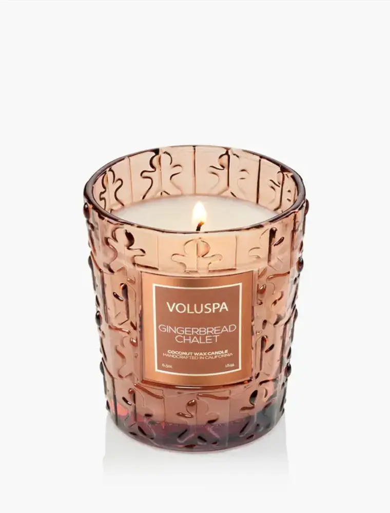 Voluspa 6.5 oz Classic Coconut Wax Candle Gingerbread Chalet