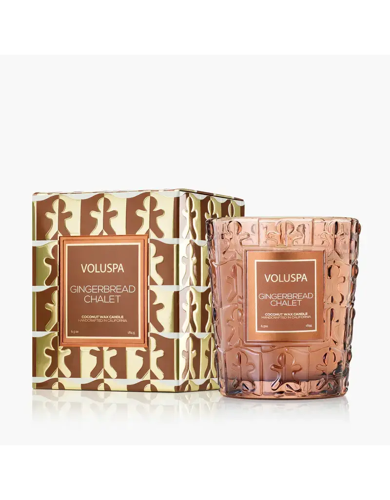 Voluspa 6.5 oz Classic Coconut Wax Candle Gingerbread Chalet