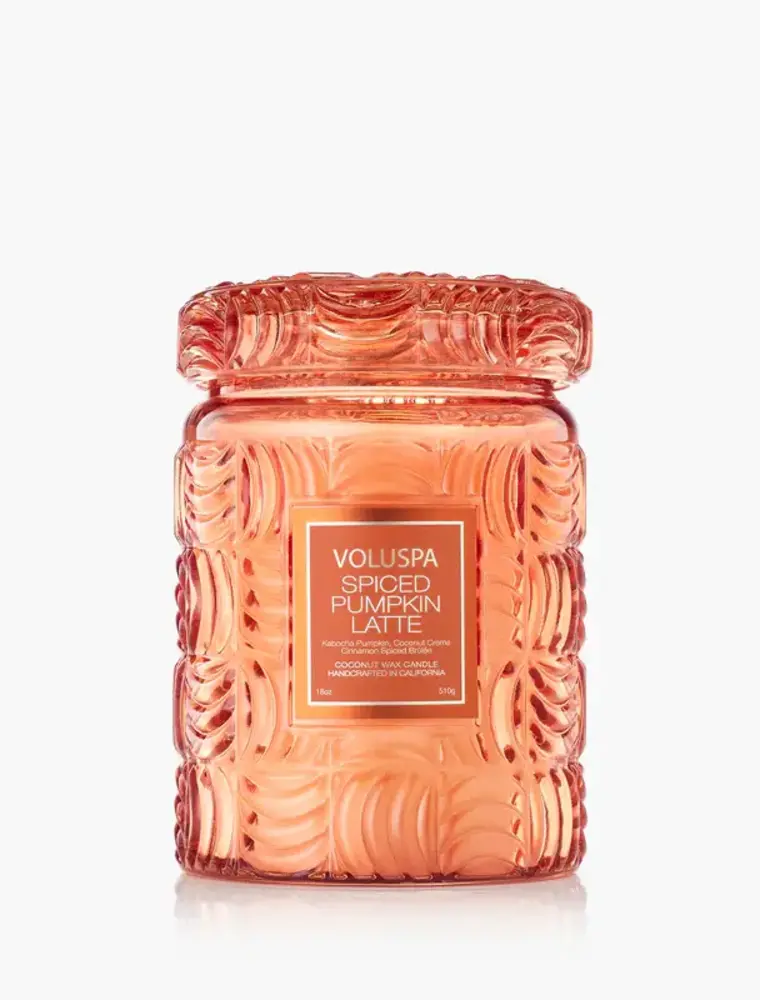 Voluspa 18 oz. Large Jar Coconut Wax Candle Spiced Pumpkin Latte