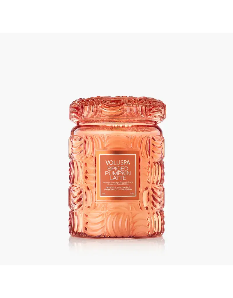 Voluspa 18 oz. Large Jar Coconut Wax Candle Spiced Pumpkin Latte