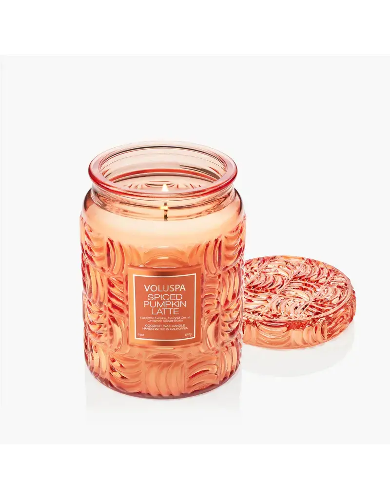 Voluspa 18 oz. Large Jar Coconut Wax Candle Spiced Pumpkin Latte