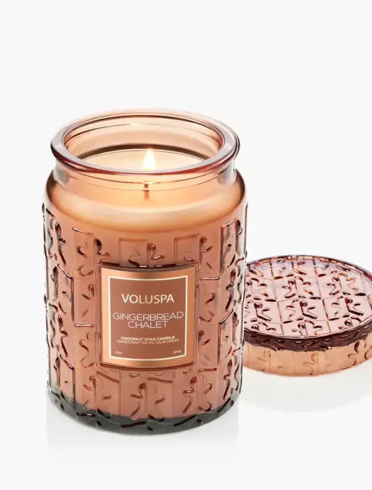 Voluspa 18 oz. Large Jar Coconut Wax Candle Gingerbread Chalet