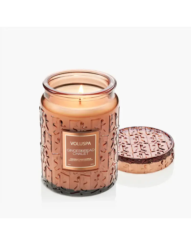 Voluspa 18 oz. Large Jar Coconut Wax Candle Gingerbread Chalet