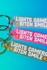 The Hissin Kitten Lights Camera Bitch Smile Glitter Swiftie Keychain