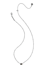 Kendra Scott Mini Elisa Satellite Short Necklace Vintage Silver Golden Obsidian