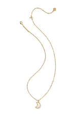 Kendra Scott Moon Short Pendant Necklace Gold White Opalscent