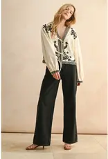 miou muse Floral Patch Bow Top