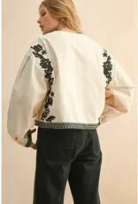 miou muse Floral Patch Bow Top