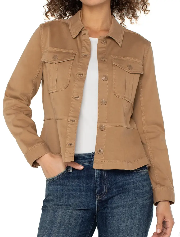 Liverpool Peplum Hem Trucker Jacket