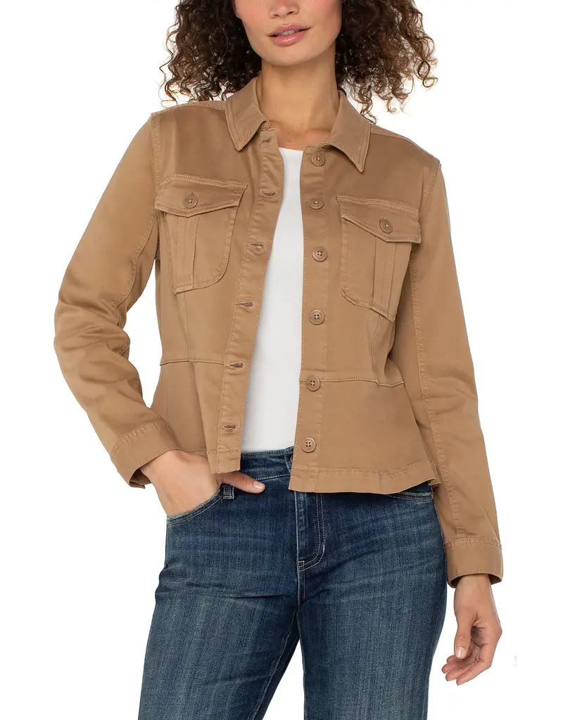 Liverpool Peplum Hem Trucker Jacket