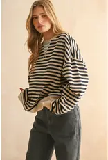 miou muse Striped Knit Pullover