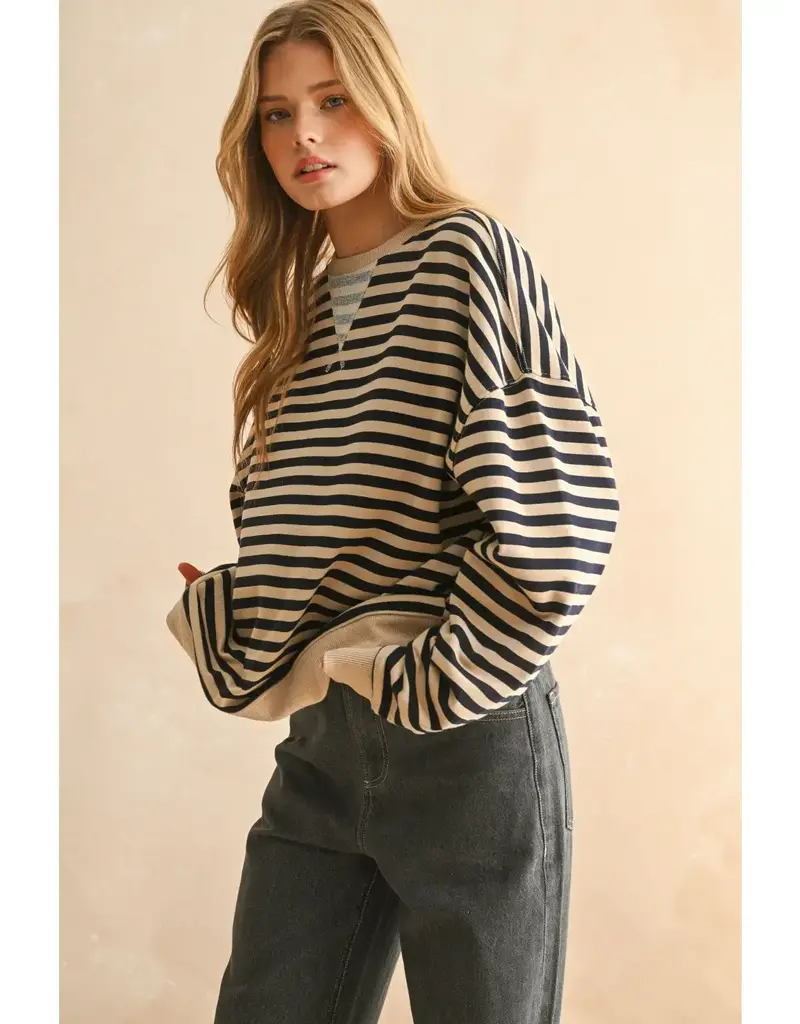 miou muse Striped Knit Pullover
