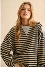 miou muse Striped Knit Pullover