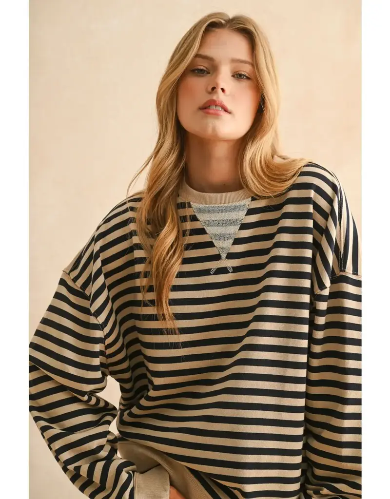 miou muse Striped Knit Pullover