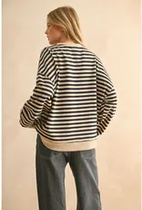 miou muse Striped Knit Pullover