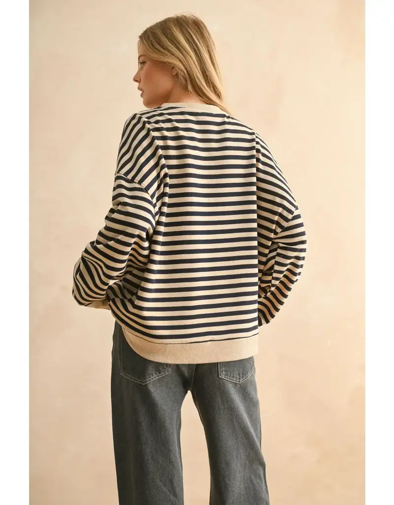 miou muse Striped Knit Pullover