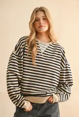 miou muse Striped Knit Pullover