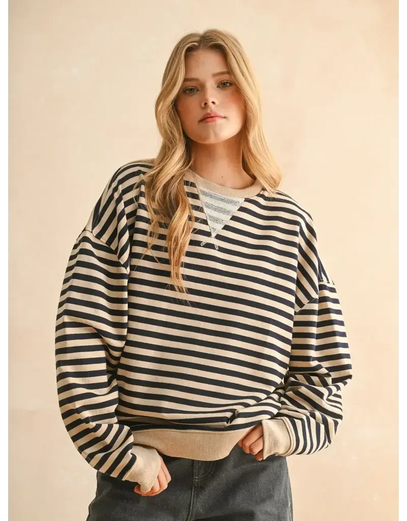miou muse Striped Knit Pullover