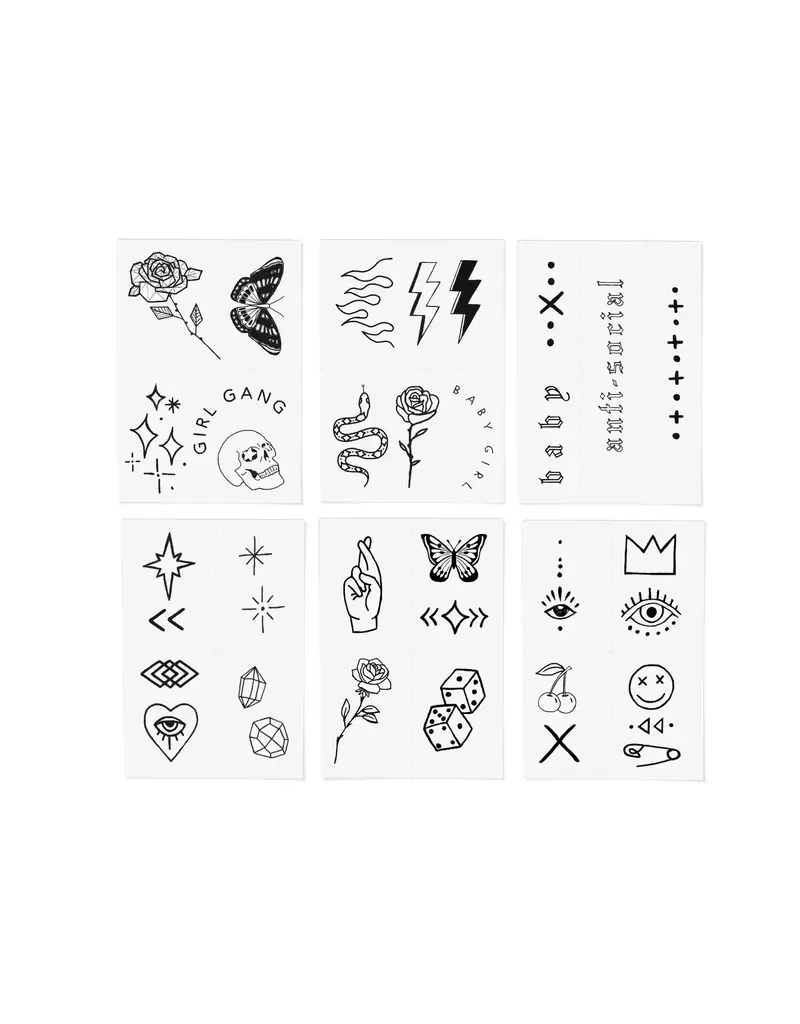 inkd by dani Hand Drawn Temporary Tattoos (bad babe pack)