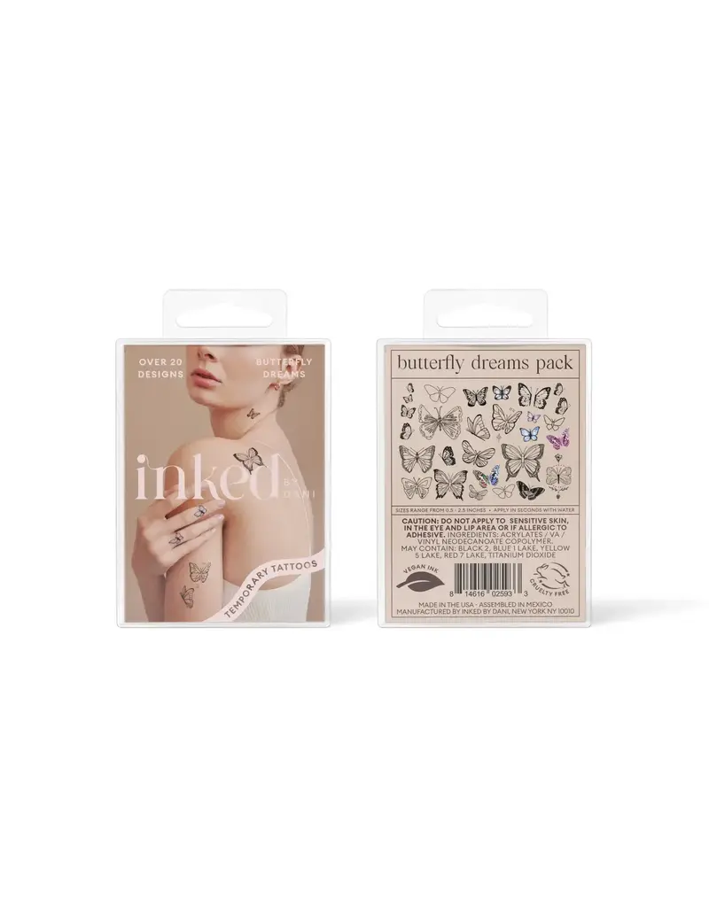 inkd by dani Hand Drawn Temporary Tattoos (butterfly dreams pack)