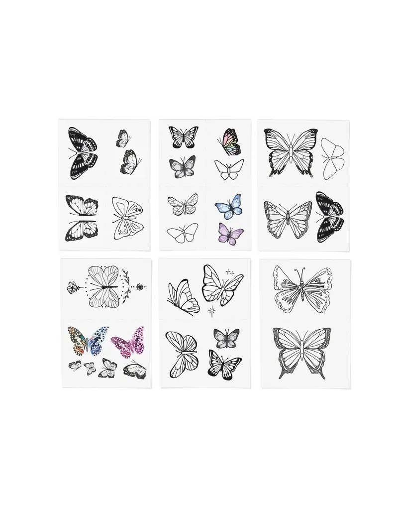 inkd by dani Hand Drawn Temporary Tattoos (butterfly dreams pack)