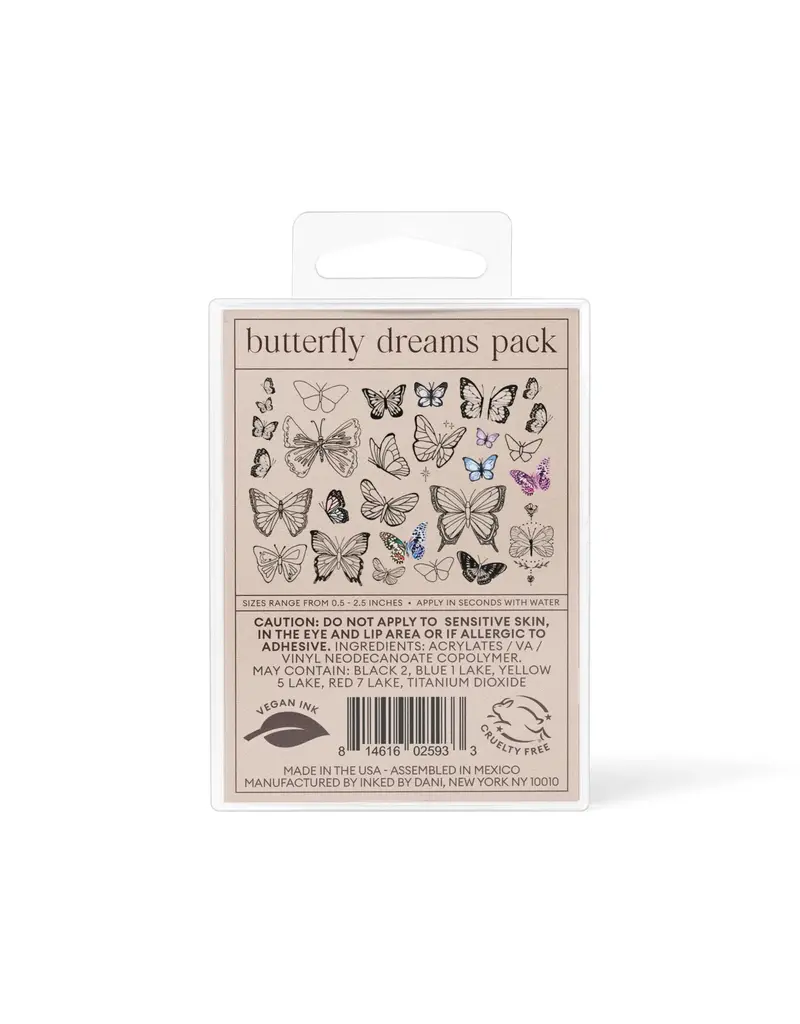 inkd by dani Hand Drawn Temporary Tattoos (butterfly dreams pack)