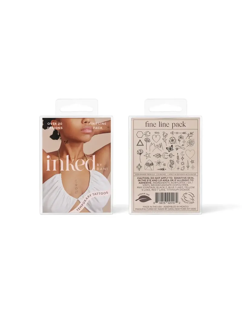 inkd by dani Hand Drawn Temporary Tattoos (fine line pack)