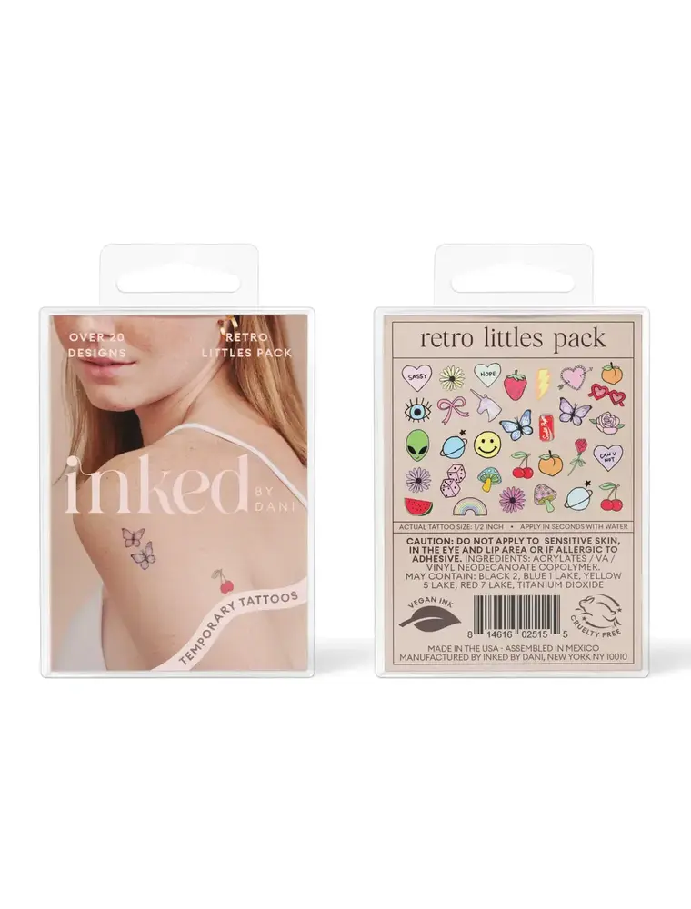 inkd by dani Hand Drawn Temporary Tattoos (retro littles pack)