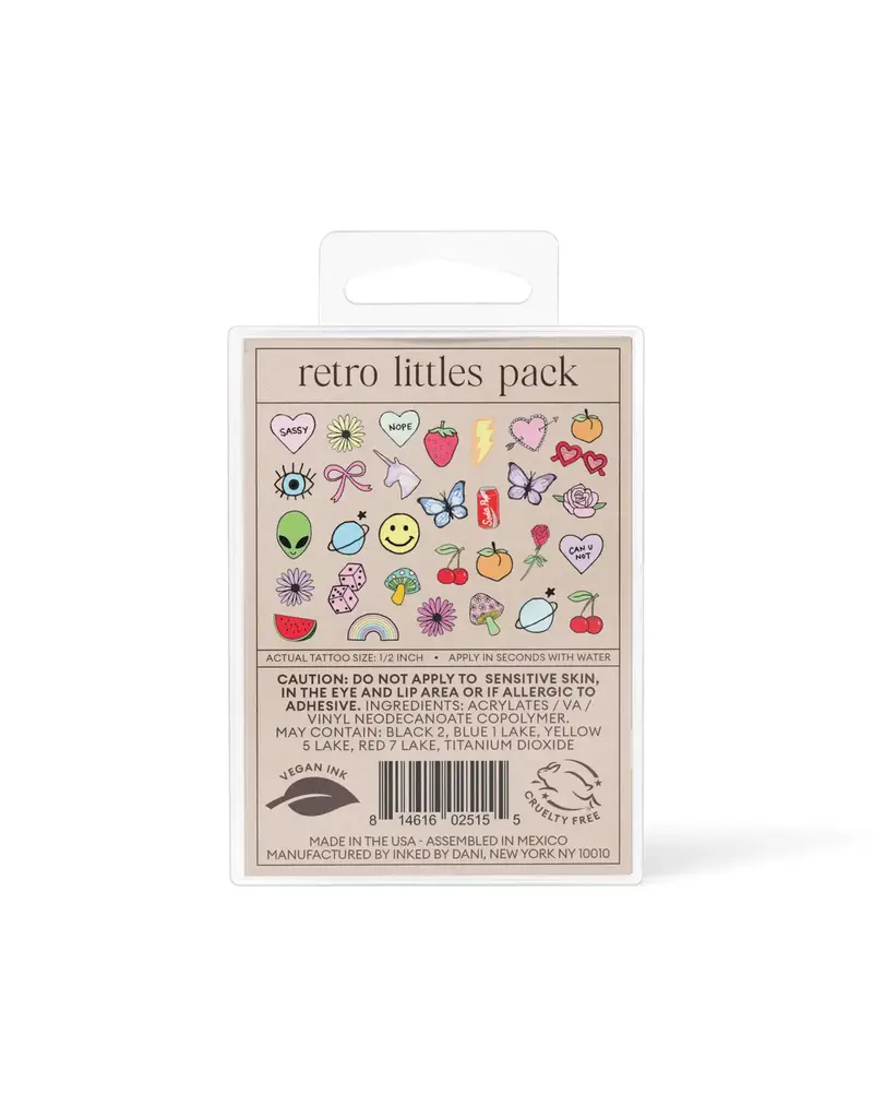 inkd by dani Hand Drawn Temporary Tattoos (retro littles pack)