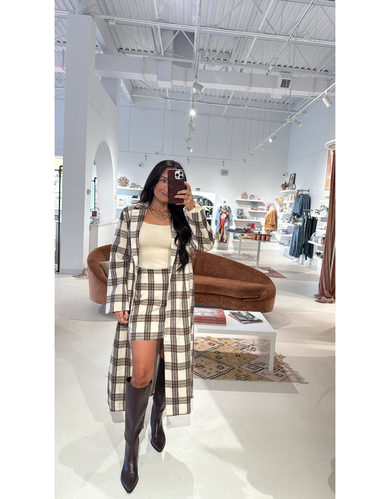 Sadie & Sage Manhattan Hush Plaid Mini Skirt