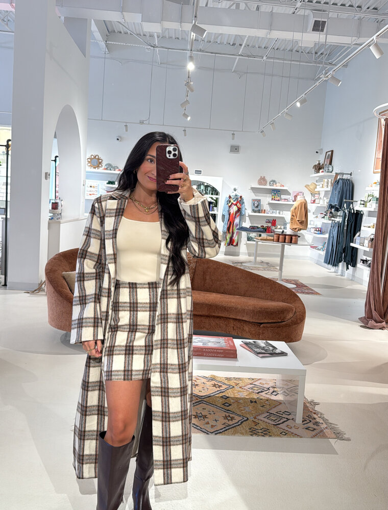 Sadie & Sage Manhattan Hush Plaid Coat