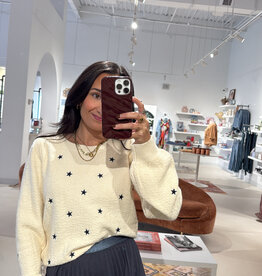 Sadie & Sage Twinkle Star Embroidered Sweater